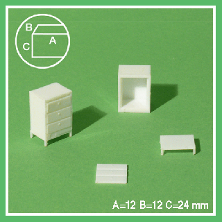 1:50 Scale - 3 Drawer Cabinet