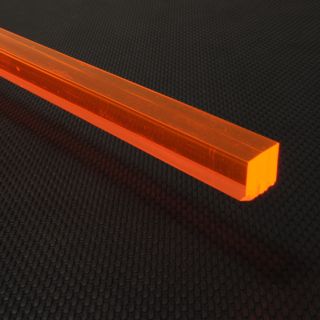Square Rod - 9mm Fluorescent Amber