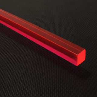 Square Rod - 9mm Fluorescent Red