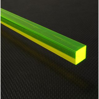 Square Rod - 9mm Fluorescent Green